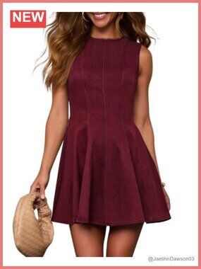 Sleeveless Denim Mini Dress Slim Fit A-Line Babydoll Tank Summer Jean Dress